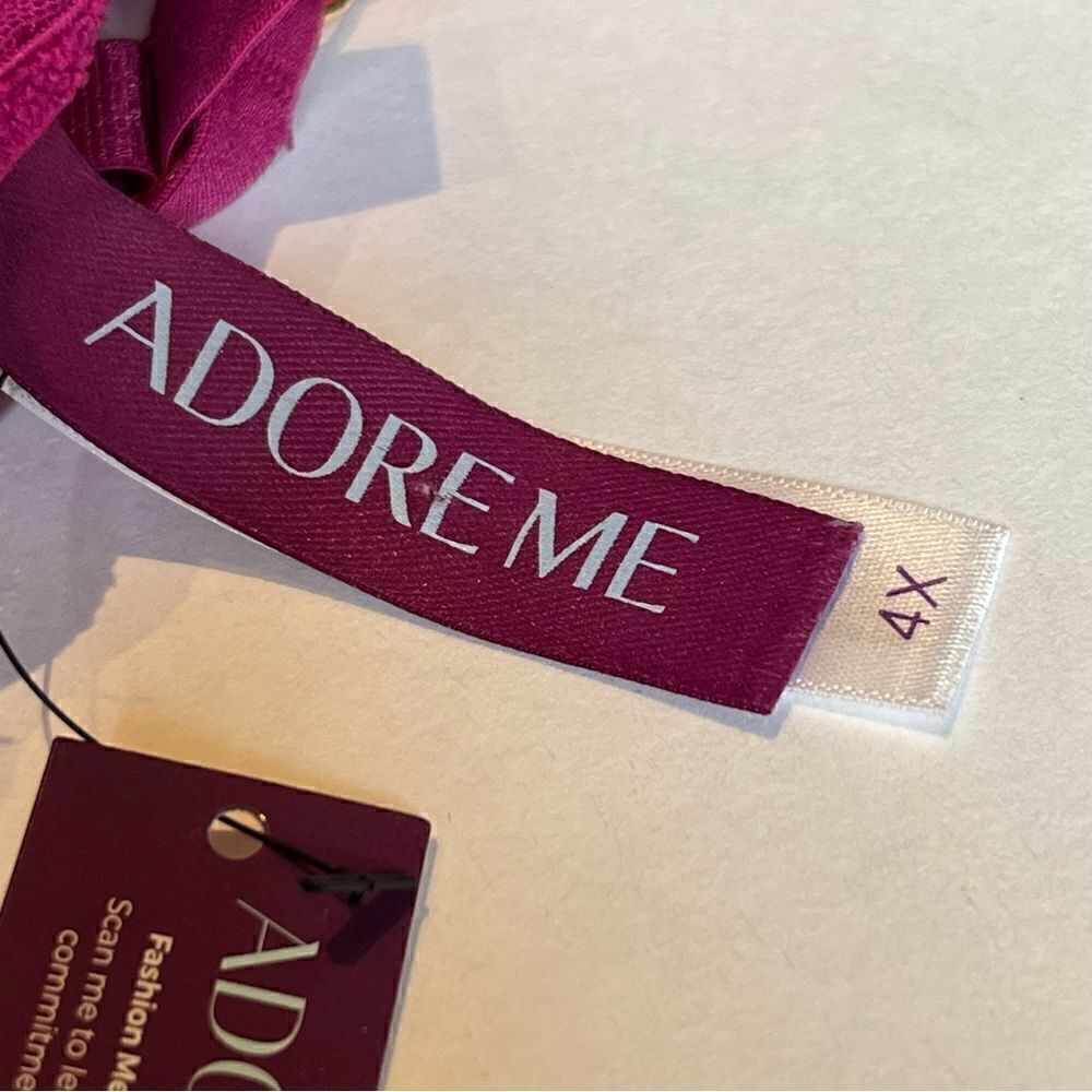 Adore Me Bustier Fuchsia Underwire Boning No padding Size 4X - Picture 9 of 9